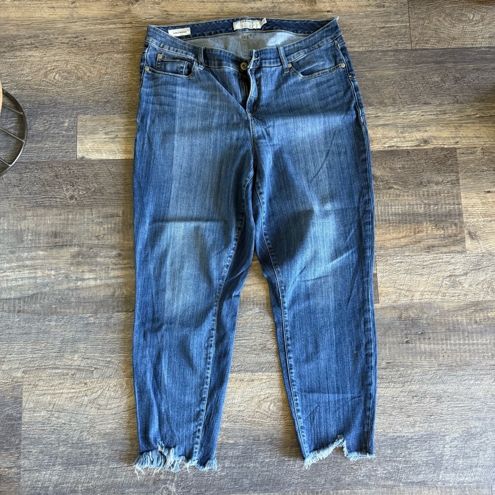 Torrid Girlfriend Fit Frayed Hem Jeans